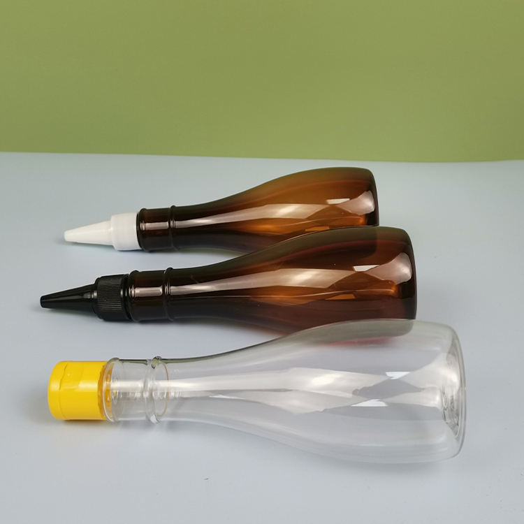 160ml 5.4oz 450ml 15.2oz Clear PET Plastic Squeeze Bottle with Twist Top Cap for Sauce Oil Ketchup Salad Food Packaging