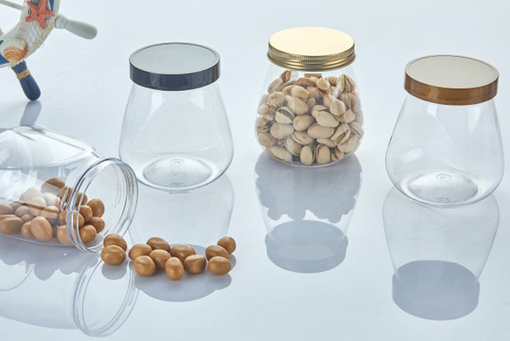 460ML Transparent food plastic jars with lids for honey Nuts cereals and snacks