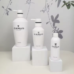 Empty Special Shape 150ML 260ML 800ML plastic white lotion pump bottles for Shower Gel Shampoo Hair Conditioner Packaging