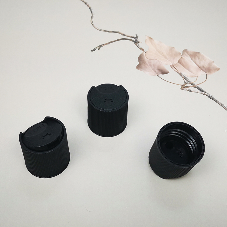 28/410 matte black bottle disc cap for bath gel shampoo skin care bottles