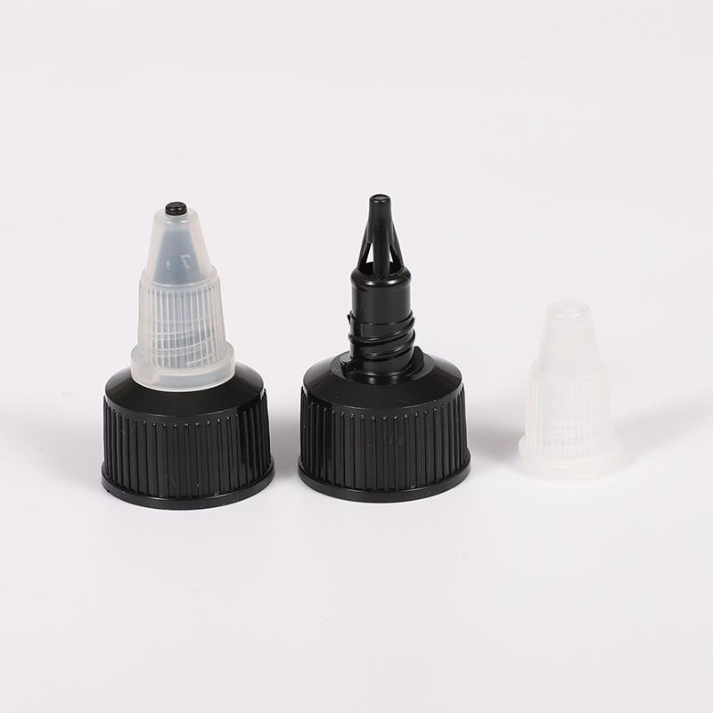 Squeeze Bottle Twist Top Caps 18/410 20/410 24/410 28/410Black Natural Plastic Dropper Cap Twist Off Dispensing Cap