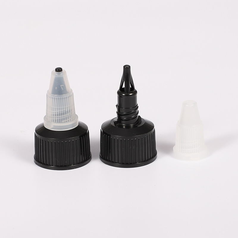 Squeeze Bottle Twist Top Caps 18/410 20/410 24/410 28/410Black Natural Plastic Dropper Cap Twist Off Dispensing Cap