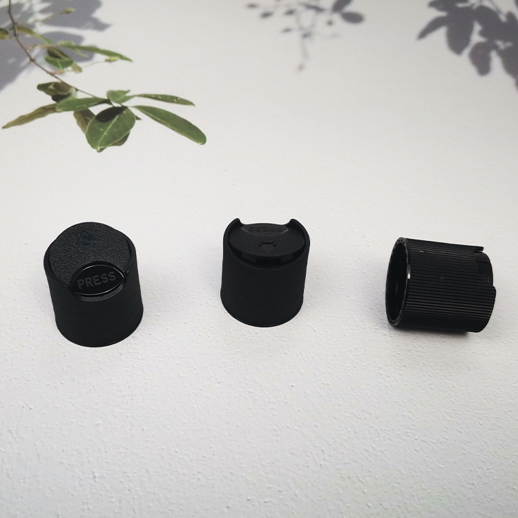 28/410 matte black bottle disc cap for bath gel shampoo skin care bottles
