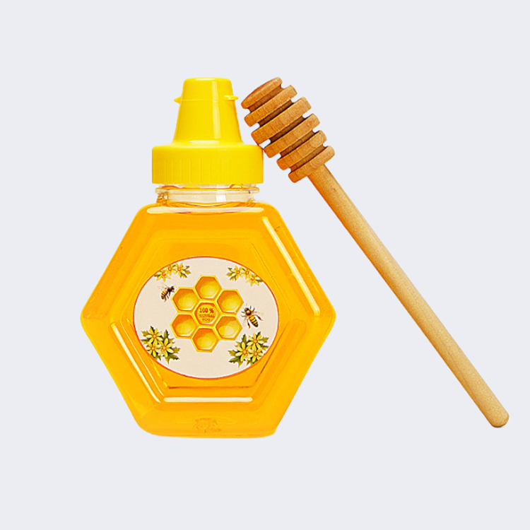 Wholesale polygonal transparent sealed thickened honey bottles jars 200ml plastic jar for honey