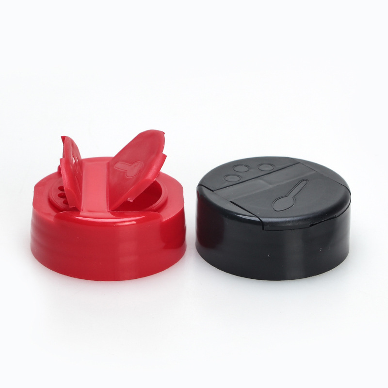 38-port Plastic Spice Caps Double flip-top matsutake fresh vegetable seasoning double-opening three-hole butterfly cover