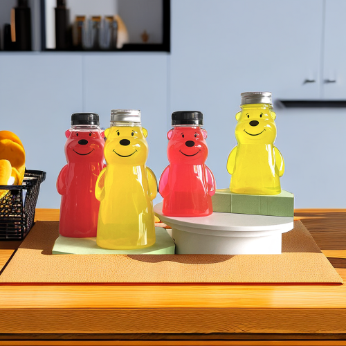 Squeeze tiny honey jars 180ml 360ml honey jar bear creative cute empty jars for honey