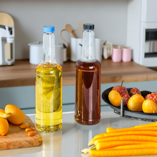 750 ml clear pet plastic bottles food grade plastic pet sauce olive oil wine bottle with sealed lidded
