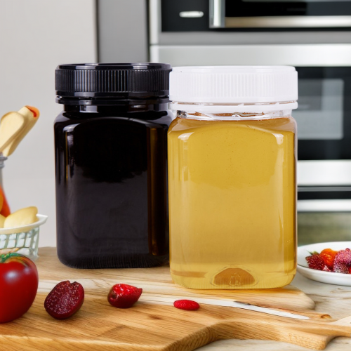 360ml square plastic honey jar with anti-theft lid food jar comb honey packaging for honey bee