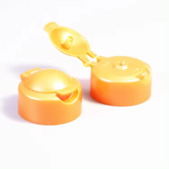 Manufacture 24 Neck Size PP Plastic Double Deck Flip Cap Luxury Black Flip Top Cap For Skin Care Packaging