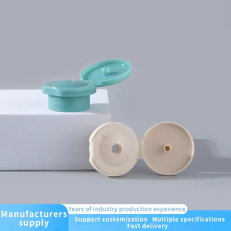 Round 24/410 Flat Flip Top Cap Plastic Flip Top Cap For Body Wash Hair Conditioner Dispensing Bottle