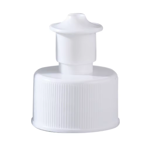 All Plastic 28mm Push Pull Cap White Flip Flat-Top Cap For Shampoo Body Lotion Oil Soap Bottles