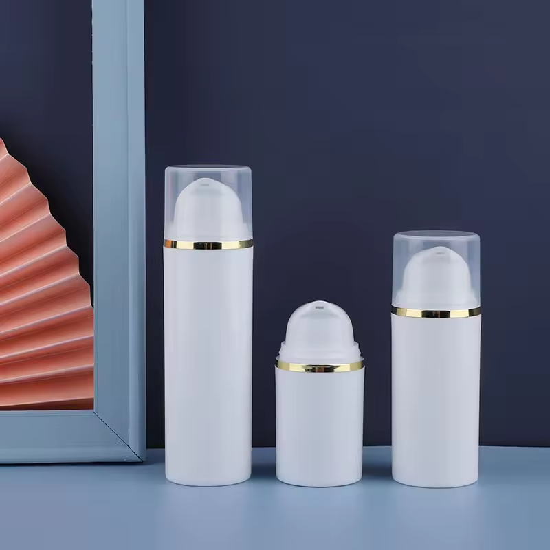 Factory Price Lotion Pump Dispenser Vacuum Airless Bottle 15ml 30ml 50ml White Cosmetic Lotion Bottles