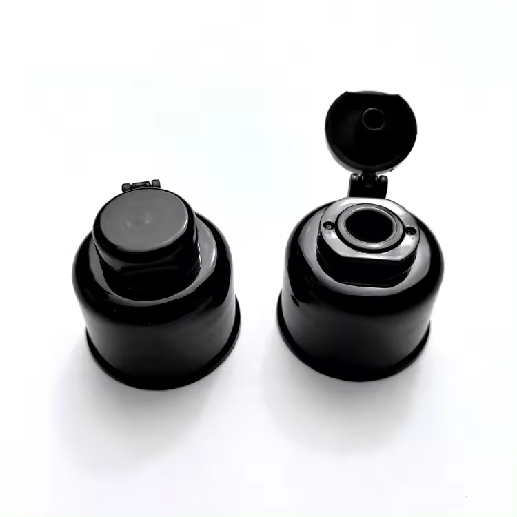 Newest 28mm Jingle Shape Pp Plastic Flip Cap Luxury Rounded Flip-Top Cap For Shampoo Shower Gel