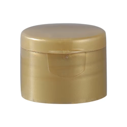 Customized 24/410 Rounded Cosmetic Bottle Plastic Flip-Top Cap Round Gold Flip Top Pour Cap