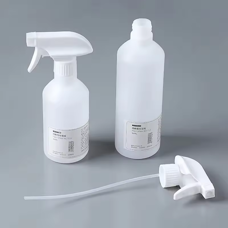 350ml 12oz 500ml 18oz White Plastic HDPE Trigger Spray Round Bottle Heavy Duty Cleaning Liquid Soap Leak Proof Detergent Bottles