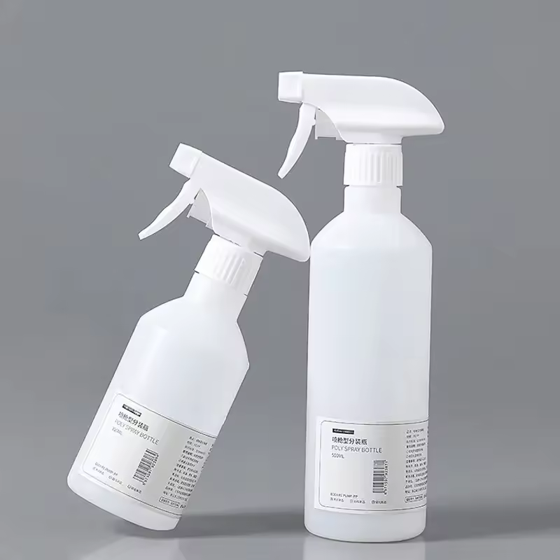 350ml 12oz 500ml 18oz White Plastic HDPE Trigger Spray Round Bottle Heavy Duty Cleaning Liquid Soap Leak Proof Detergent Bottles