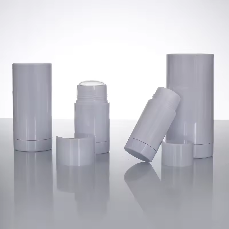 Wholesale White Cosmetic Round Deodorant Tube Bottle 15g 30g 50g 75g Rotatable Deodorant Stick Container Bottle Packaging