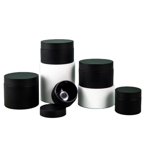 30ml 50ml 100ml 120ml 150ml Cream Jar With Black Screw Lid Face Cream Cosmetic Packaging Containers Body Plastic Jars