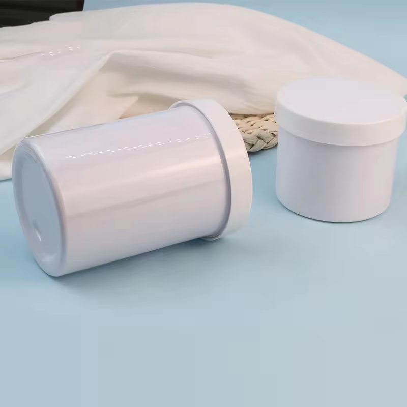500ml Pet White Cosmetic Jars With Lids For Face Cream Container Body Face Wash Skincare Cosmetic Empty Container