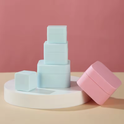 5g10g20g30g50g Double Wall Square Pp Matte Frosted Face Cream Jars Plastic Packaging For Cosmetics
