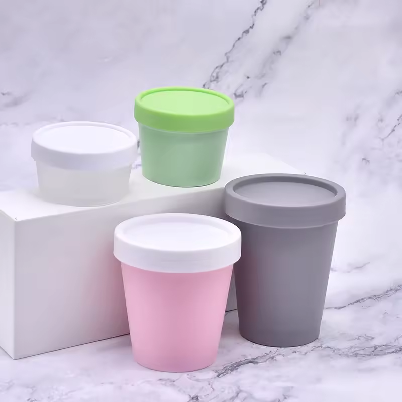 Hot Selling Colorful Cosmetic Packaging Pe Plastic Jar For Body Lotion Cream Cosmetic Container Cream Jars 50ml 100ml 200ml