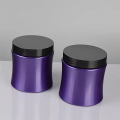 Thin Body 500ml Plastic Jars For Cosmetic Cream Jar Packaging PET Purple Plastic Jar
