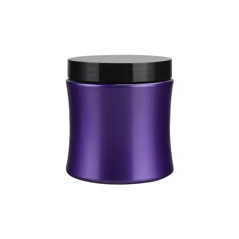 Thin Body 500ml Plastic Jars For Cosmetic Cream Jar Packaging PET Purple Plastic Jar