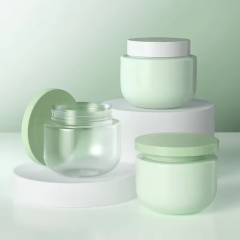New Arrival Green 250ml Wide Mouth Cute Body Cream Jars Packaging Empty Pet Plastic Cosmetic Cream Jar