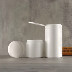 Simple 500g 1000g Cosmetic Cream Jar For Body Butter Balms PE Plastic Wide Mouth Face Cream Jars Packaging