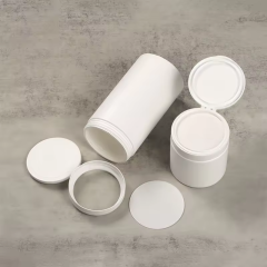 Simple 500g 1000g Cosmetic Cream Jar For Body Butter Balms PE Plastic Wide Mouth Face Cream Jars Packaging