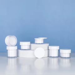 Custom Small Double Wall Cosmetic Cream Jar 15g 20g 30g 50g Plastic Body Scrub Container Cream Jars With Lids