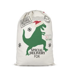Hot-selling factory stock gift canvas bags, pure cotton eco-friendly drawstring bags, creative dinosaur pattern drawstring bags