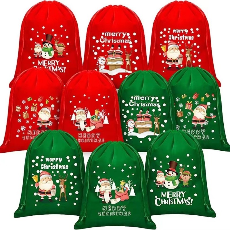 Popular Christmas large velvet gift bag, Liss Velvet storage bag, velvet candy drawstring bag