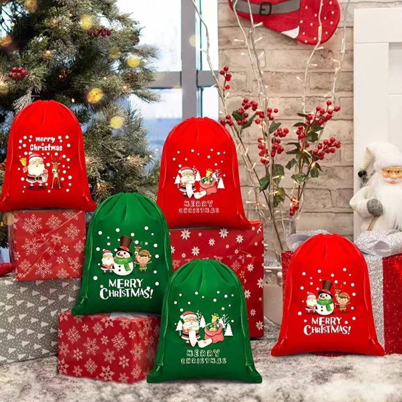 Popular Christmas large velvet gift bag, Liss Velvet storage bag, velvet candy drawstring bag