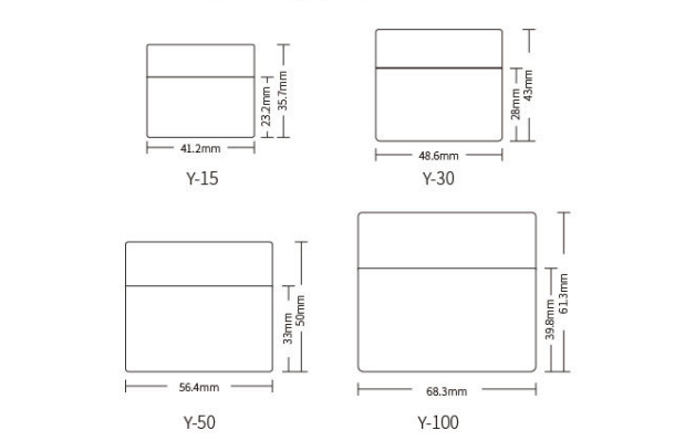 15ml, 30ml, 50ml, 100ml PP round jar