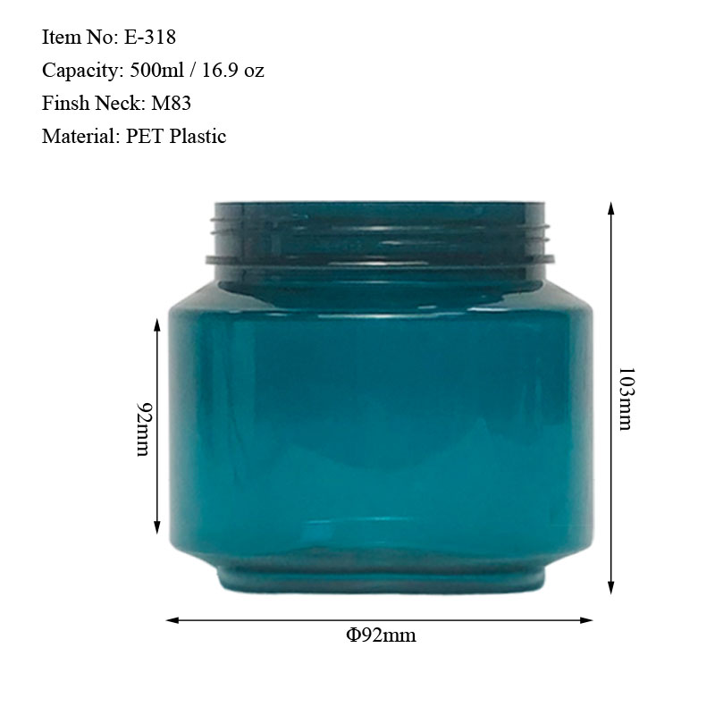 500ML slanted shoulder round jar