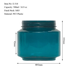 500ML slanted shoulder round jar