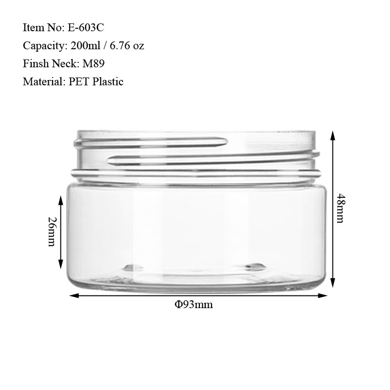 200ML straight sided round Jar