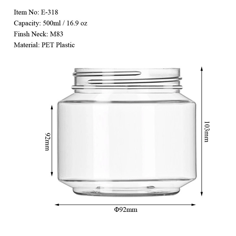 500ML slanted shoulder round jar