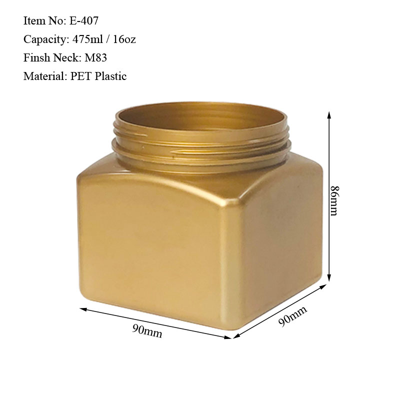 500ML slanted shoulder square Jar