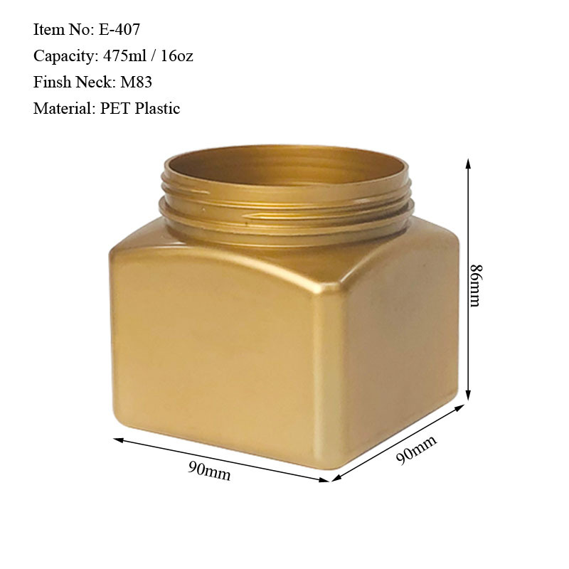 500ML slanted shoulder square Jar