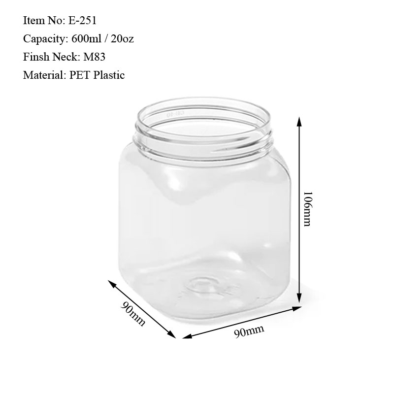 600ML square Jar