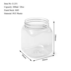 600ML square Jar