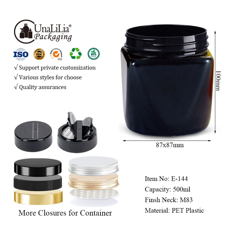 500ML square-top round jar