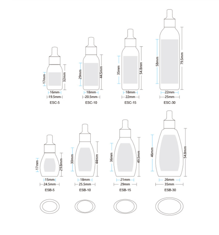 Small capacity trial pack 10ml lotion bottle 5ml essential oil bottle essence bottle cosmetic squeeze bottle