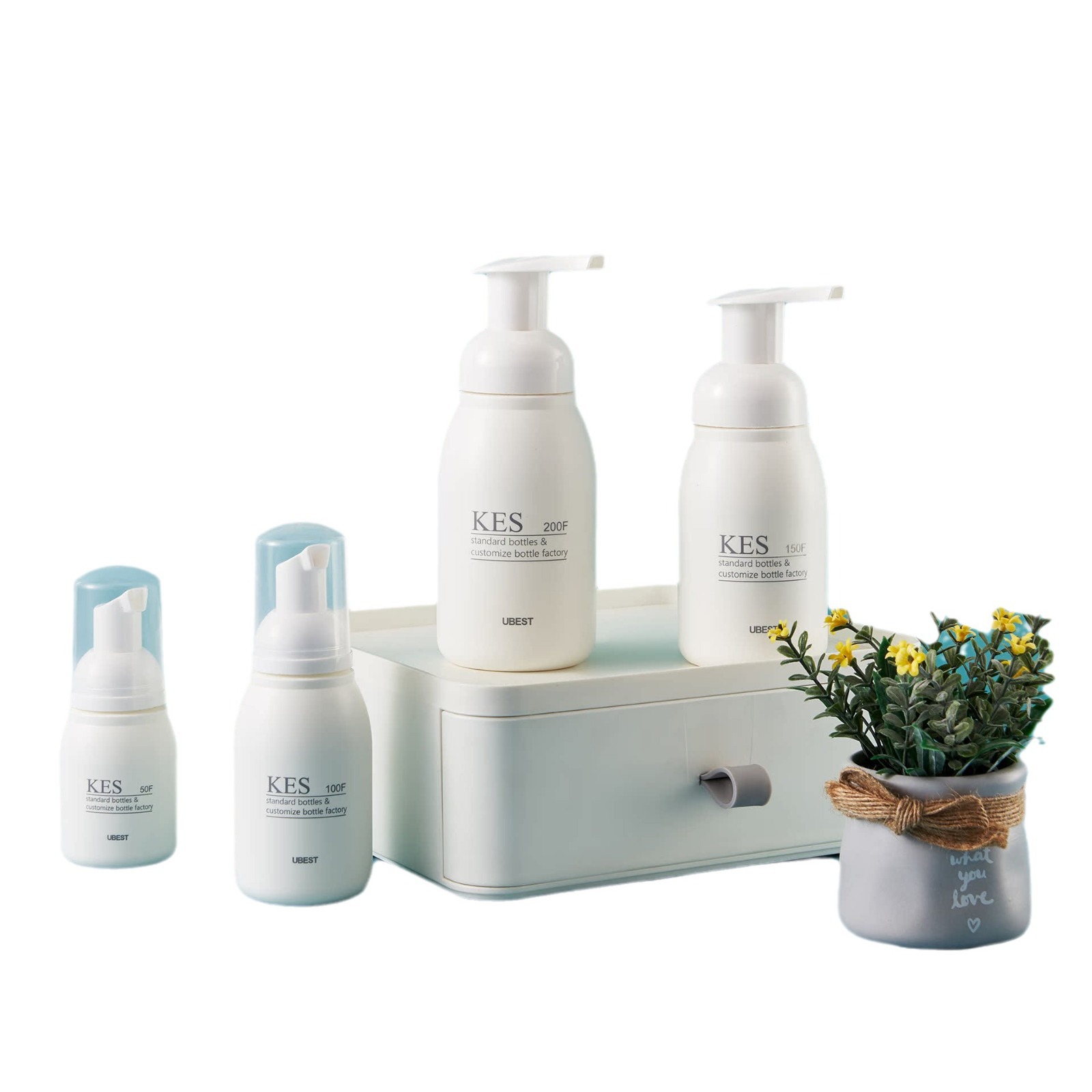 100ml lotion bottle large capacity 500ml cleaning bottle PE plastic bottle foam bottle cosmetic packaging material