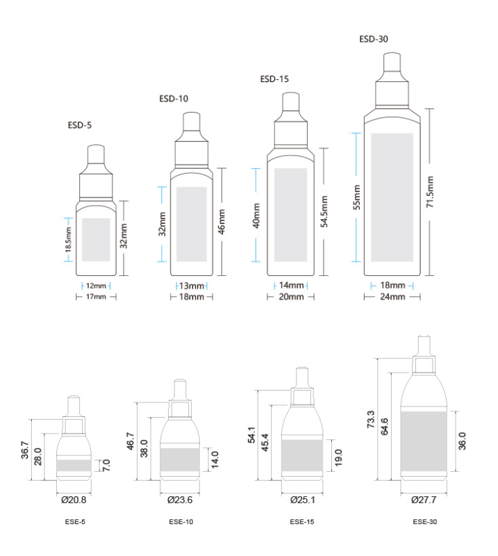 Small capacity trial pack 10ml lotion bottle 5ml essential oil bottle essence bottle cosmetic squeeze bottle