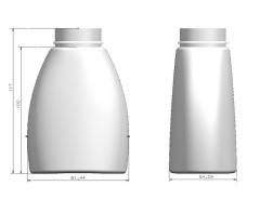 270ML foam soap oval flat bottle