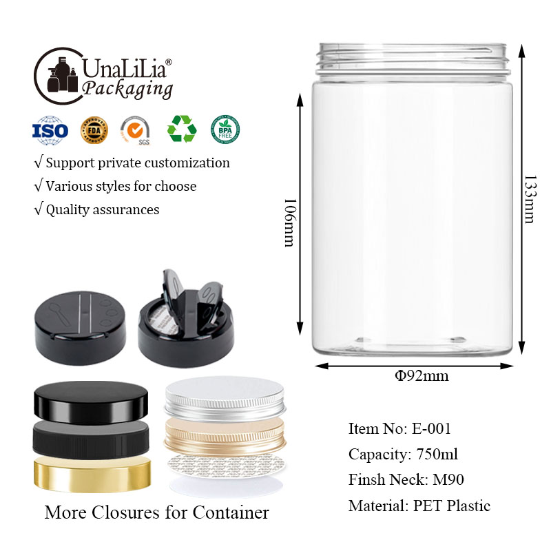 750ML straight sided round Jar