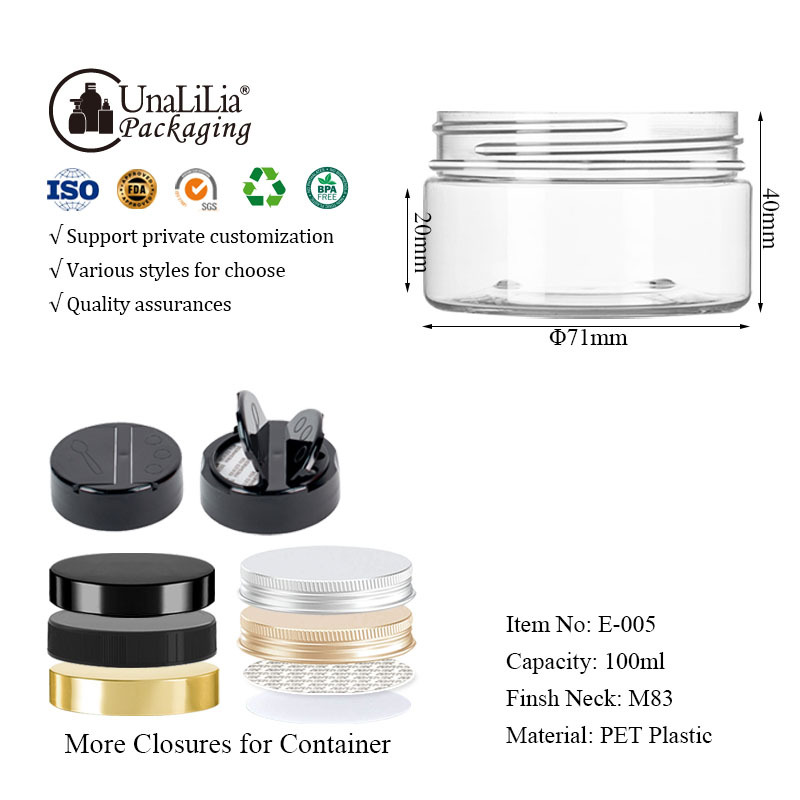 100ML straight sided round Jar